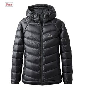 Hooded black down jacket